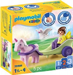 *** // PLAYMOBIL 1-2-3 - CALÈCHE AVEC LICORNE ET FÉE #70401